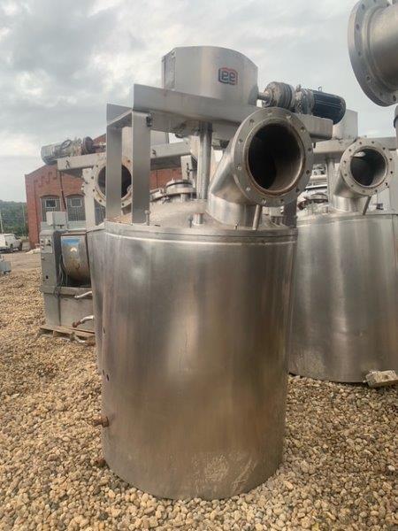 400 Gallon Stainless Steel Jacketed Mix Tank, FV Internal, 125 psi Jacket