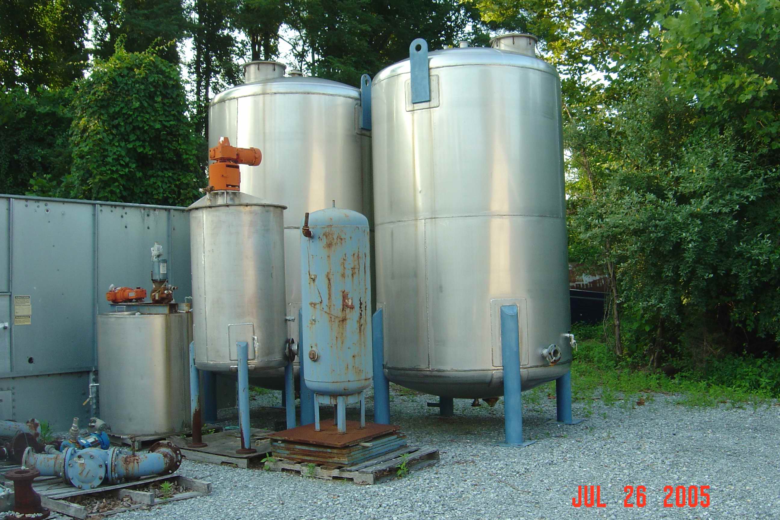 350 Gallon Stainless Steel Vertical Tank, 48" Dia. X 48" Straight Side