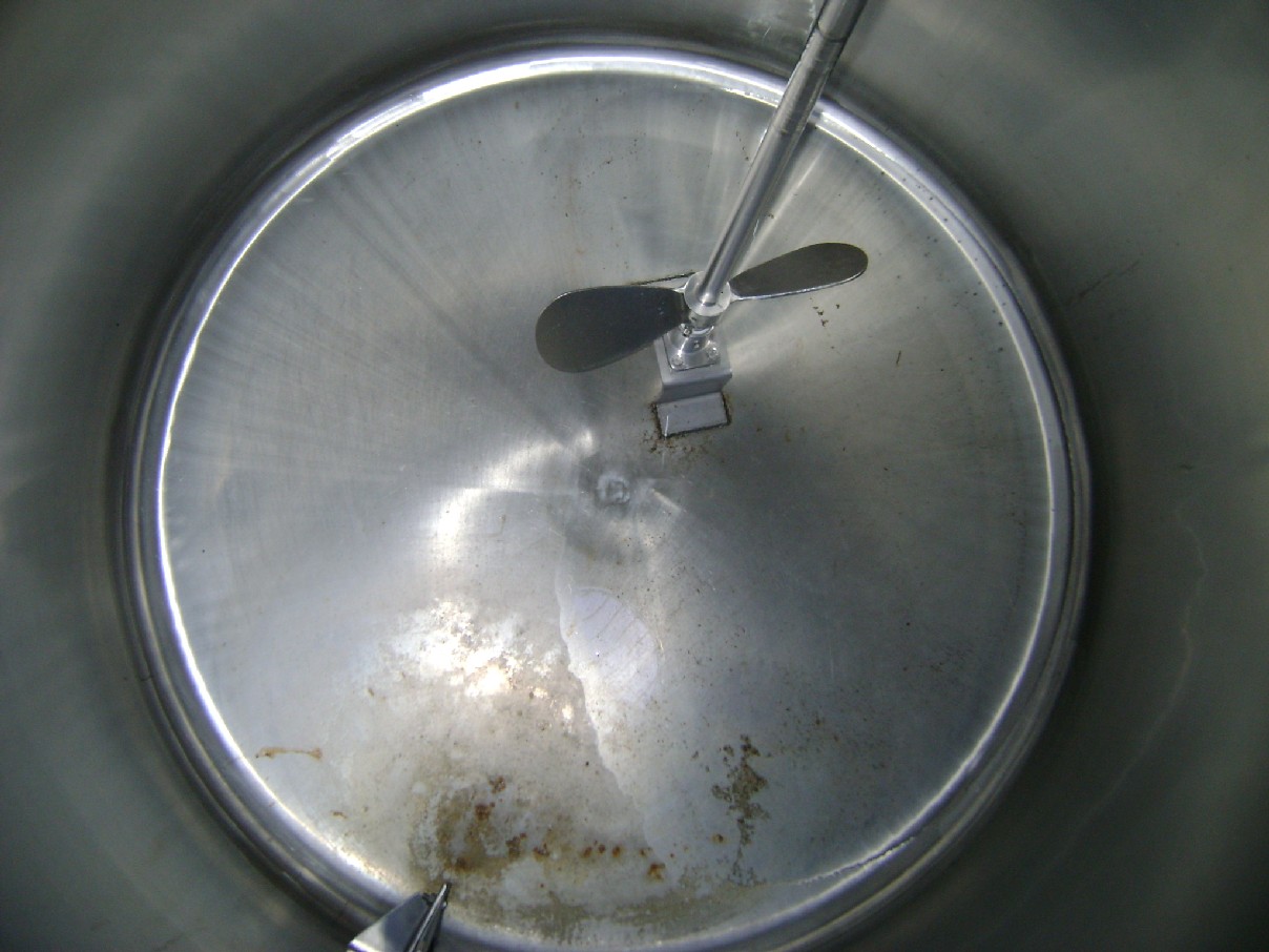 2,500 Litre Stainless Steel Vertical Mixing Vessel, 1300mm Dia x 1900mm Straight Side
