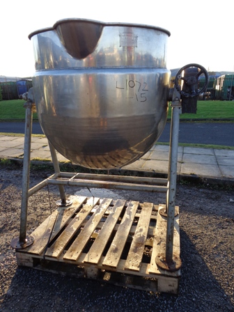 400 Litre Stainless Steel Jacketed Pan, 900mm Dia x 600mm Straight Side