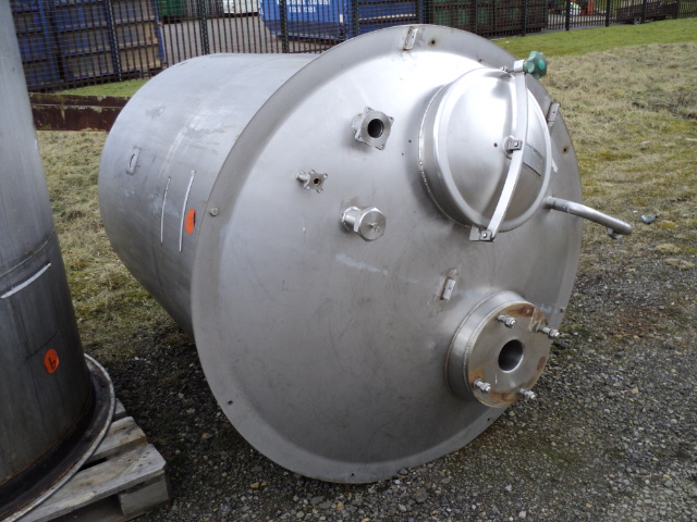 1,780 Litre JA Welch Stainless Steel Vertical Mixing Vessel, 1219mm Dia x 1525mm Straight Side
