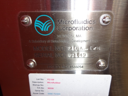 90 GPH @ 12000 PSI Microfluidics Stainless Steel Pilot Scale Microfluidizer