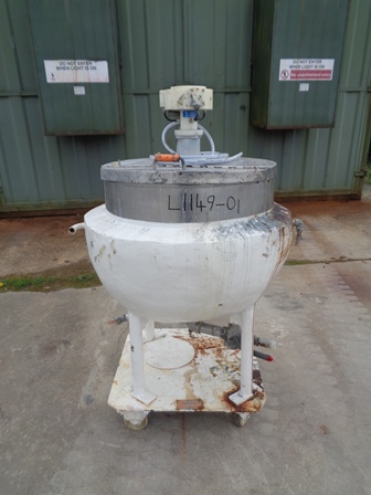 135 Litre Giusti Stainless Steel Jacketed Mixing Pan, 650mm Dia x 200mm Straight Side
