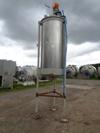 1,700 Litre Stainless Steel Vertical Mixing Vessel, 1000mm Dia x 2150mm Straight Side