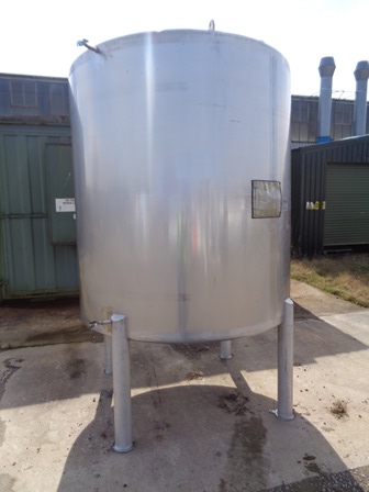 4,500 Litre Sinclair Stainless Fabrications Stainless Steel Storage Tank, 1800mm Dia x 1800mm Straight Side