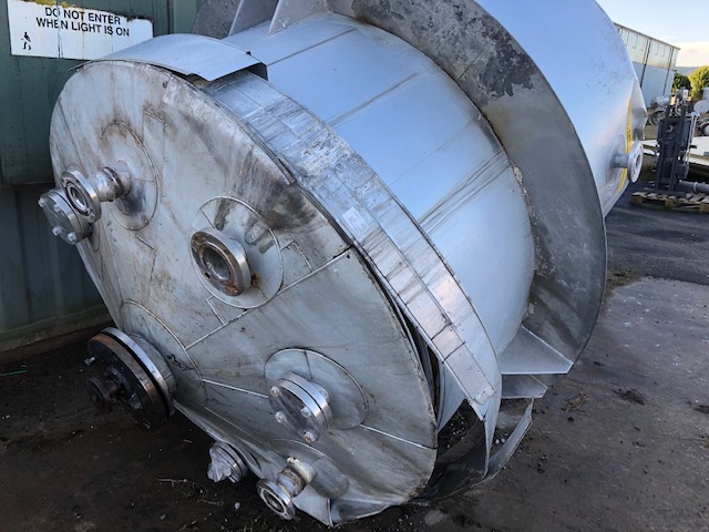3,000 Litre Stainless Steel Mixing Vessel, 1400mm Dia x 1900mm Straight Side