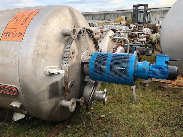 6,800 Litre Stainless Steel Mixing Vessel, 2000mm Dia x 2100mm Straight Side