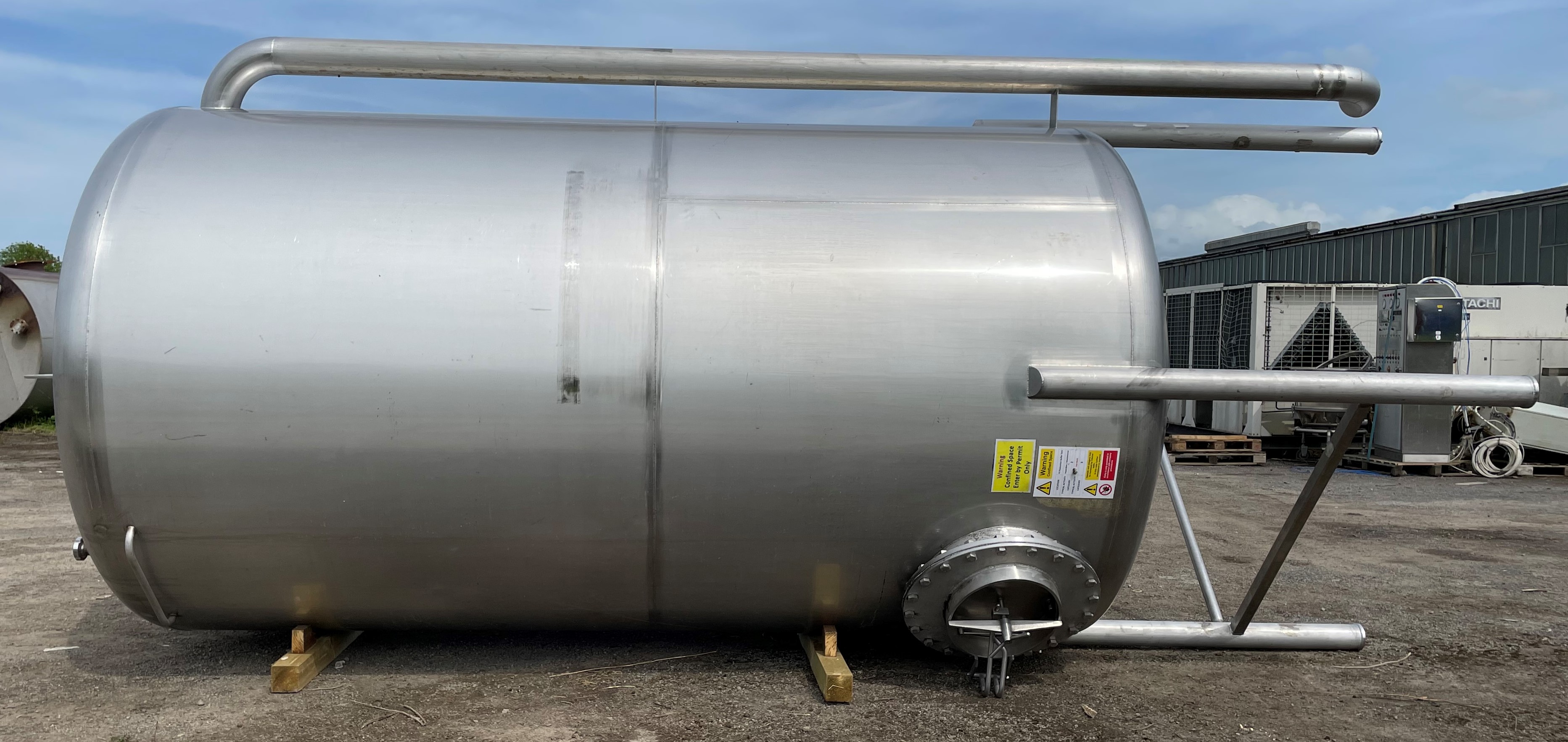 15,000 Litre Stainless Steel Vertical Storage Vessel 2200mm Dia x 3750mm Straight Side