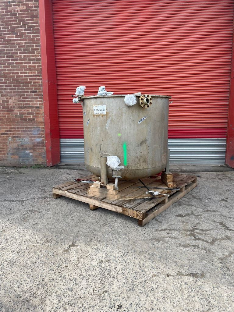  2,765 Litre Stainless Steel Storage Vessel, 1500mm Dia x 1100mm Straight Side