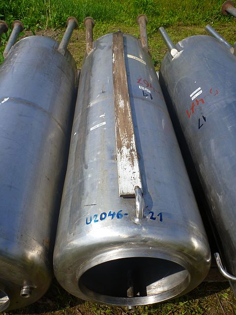 500 Liters Stainless Steel Vertical Storage Tank 600mm Dia x 1800mm High