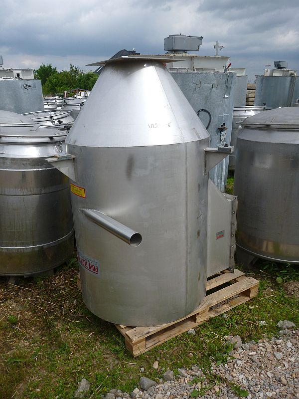38/21 Cubic Foot Powtech set of Stainless Steel Powder Hoppers