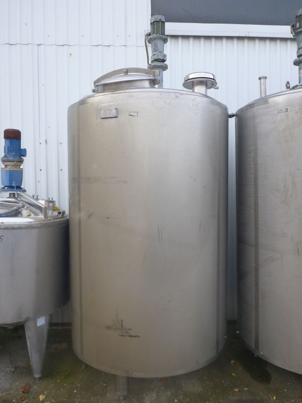 2500 L Vertical Stainless Steel Mixing Tank With Jacket By Argo Type AZ3-2.5