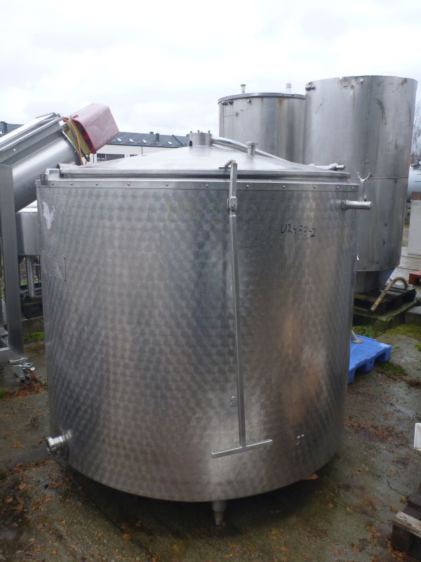 Used Vertical Stainless Steel Storage Tank With Volume 2600 l And Jacket