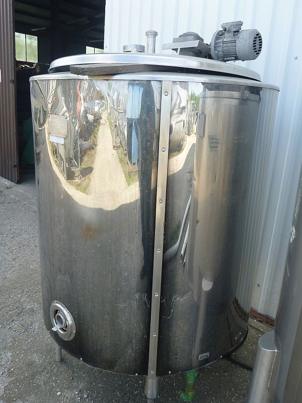 630 Liter Stainless Steel Jacketed Mixing Tank  920mm Dia x 950mm High
