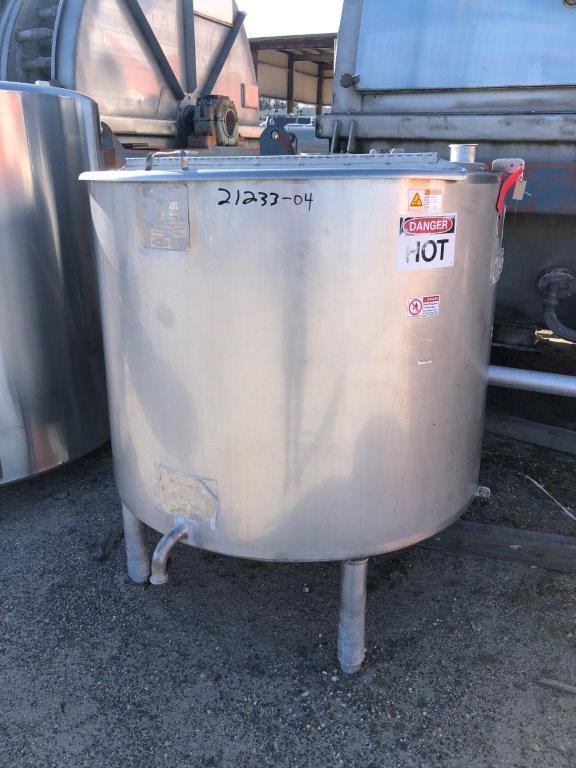 200 Gallon 316L Stainless Steel Jacketed Tank, 100 psi Jacket