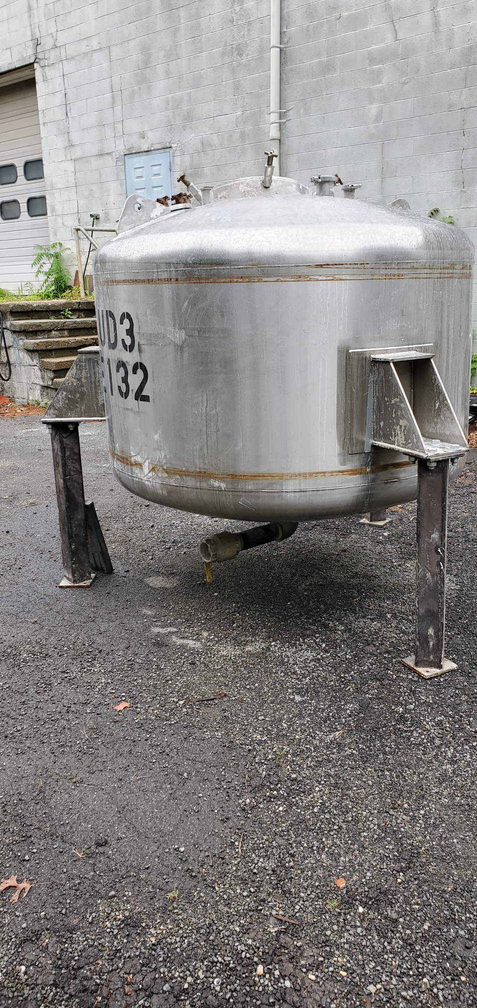 500 Gallon 316L Stainless Steel Vertical Pressure Vessel