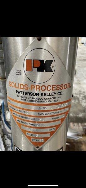 1 Cubic Foot Stainless Steel Patterson-Kelley Solids-Processor V-Blender