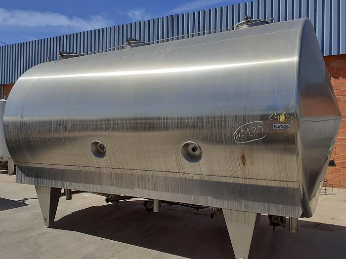 15000 Litres Isothermal 316 Stainless Steel Horizontal Jacketed Tank